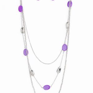 Barefoot and Beachbound - Purple Necklace and Earrings Set